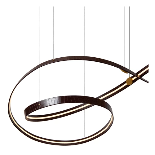 Lucide SLALOM - Pendant light - LED Dim. - CCT - 1x80W 2200K/4000K - Coffee | Premium - detail 1